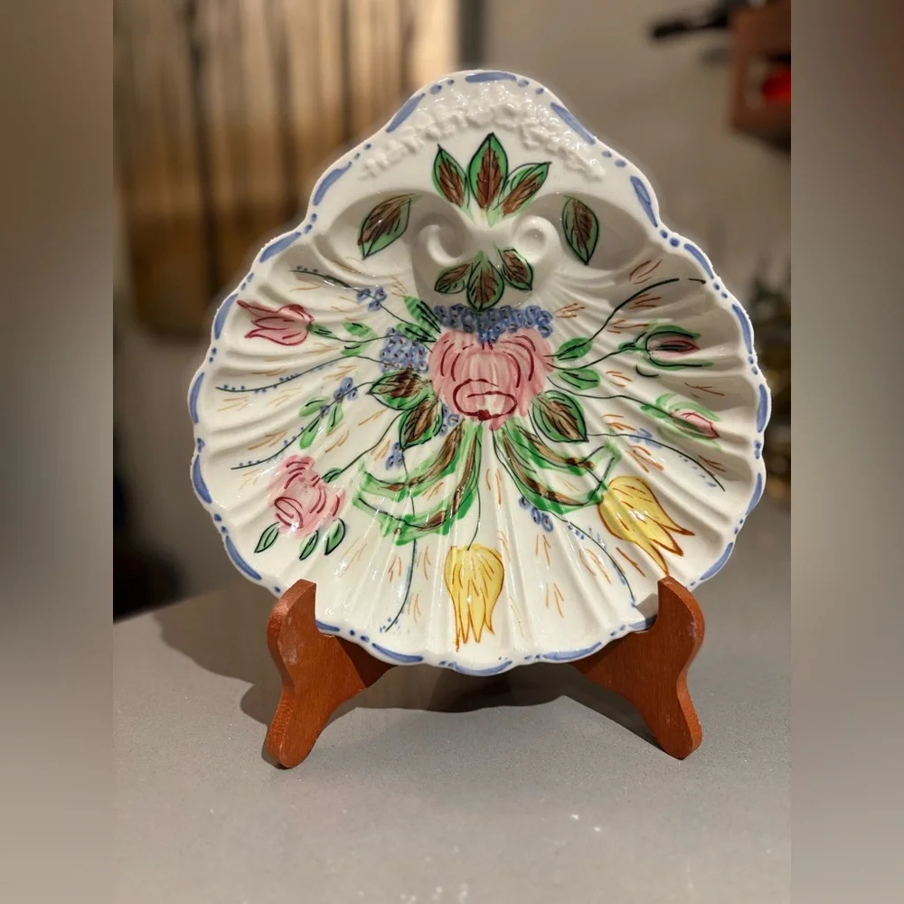 SALE Vintage 1930s-40s Blue Ridge Southern Potteries Ceramic Hand Painted floral - Picture 1 of 7